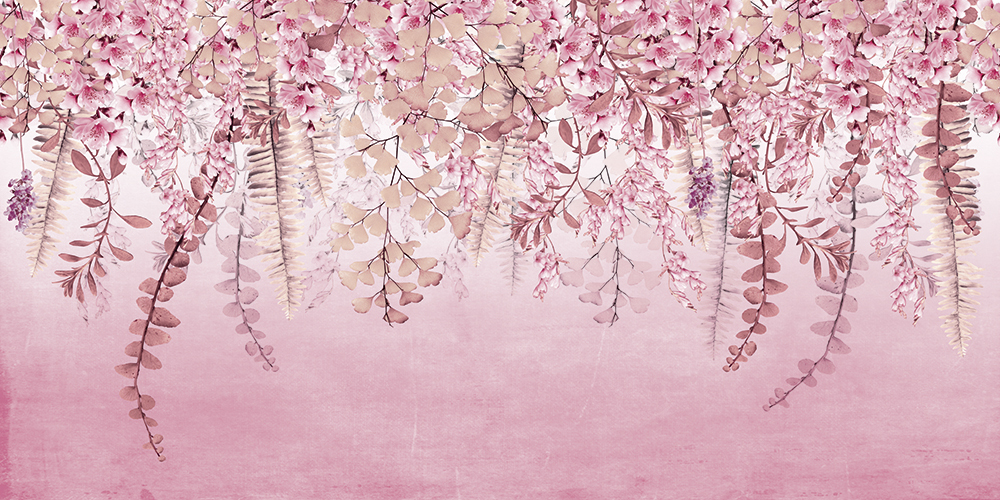 FOTOBEHANG Elegante slinger bloemen 533x255cm
